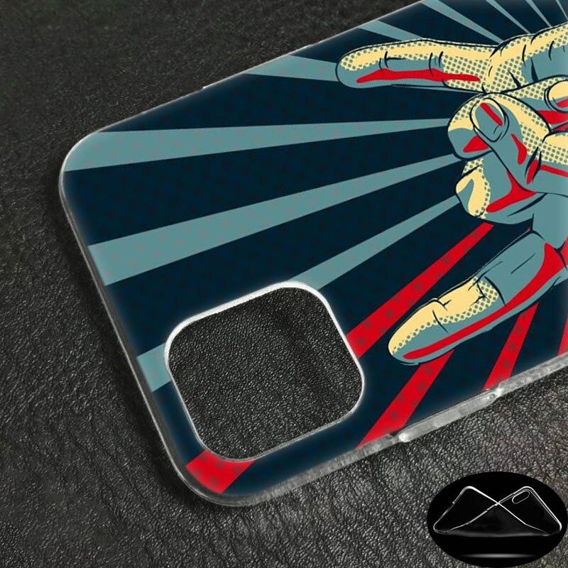 luxury Soft Silicone Phone Case Rock roll skull for Apple iPhone 11 Pro XS Max X XR 6 6S 7 8 Plus 5 5S SE Fashion Cover