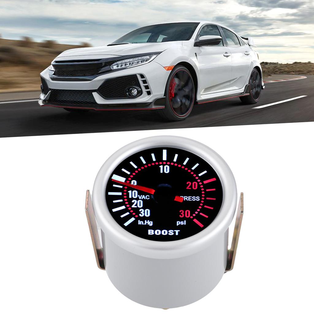 2in 12V Turbo Boost Gauge ?30?30PSI Pointer Auto Car Turbo Pressure Meter High Accuracy
