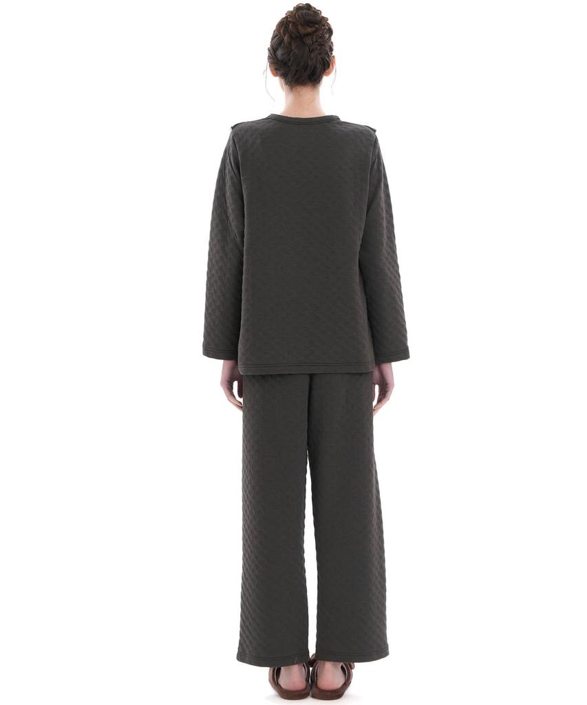 Ribbon Jacquard Ruffle Pajamas Cotton-lined