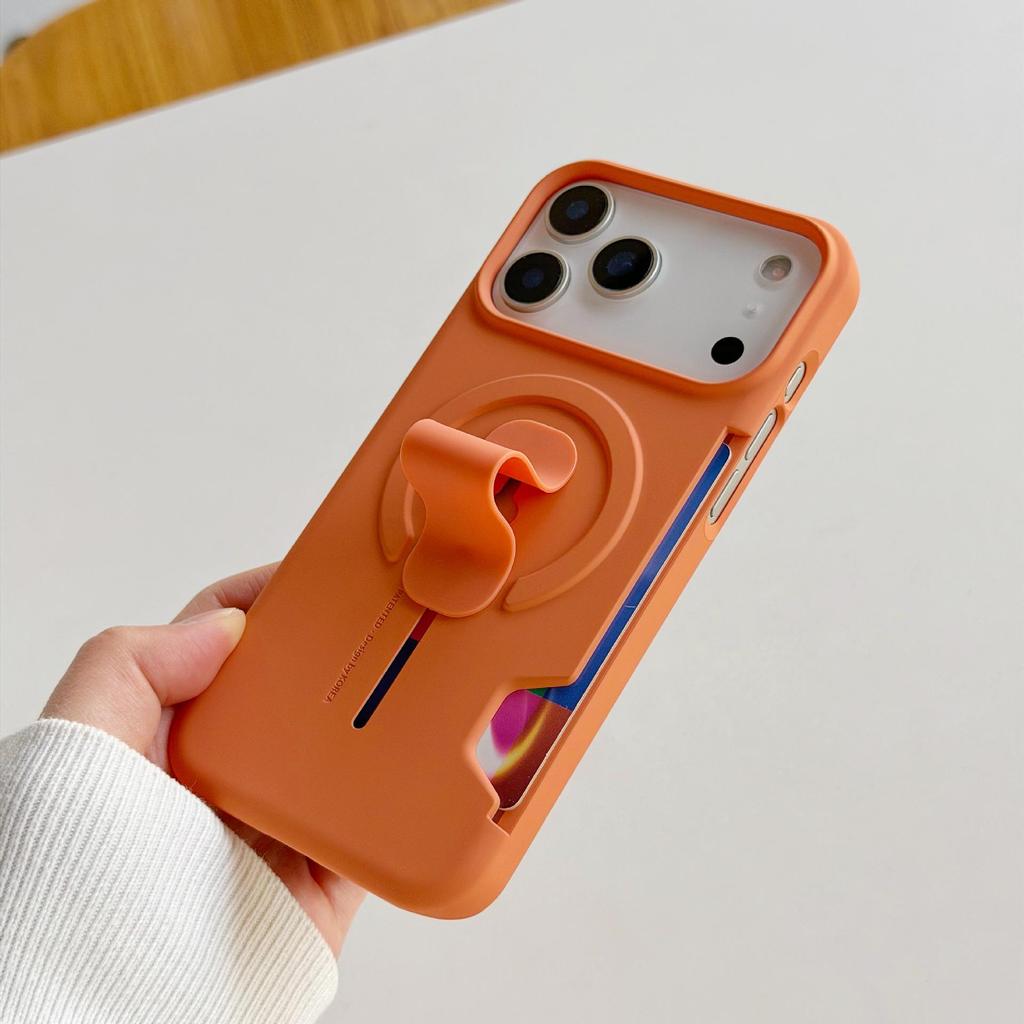 Matowe Magnetyczne Etui Apple 17 Pro Max z Niewidocznym Stojakiem i Uchwytem na Karty do iPhone 16/15/14