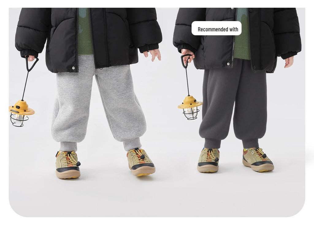 2025 Boys' Fleece-Lined Winter Sweatpants: Thick, Warm, Sports Style for Children and Toddlers