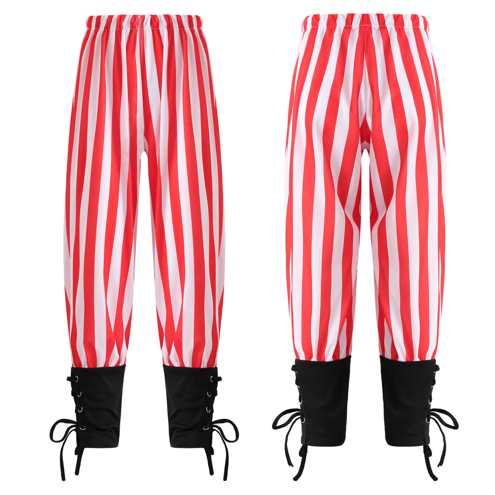 

Діти Хлопчики Середньовіччя Ренесанс Вікторія Вікінг Костюм Карнавальна вечірка Хелловін Пірат Косплей Штани Готичні штани 10-12 Years червоний