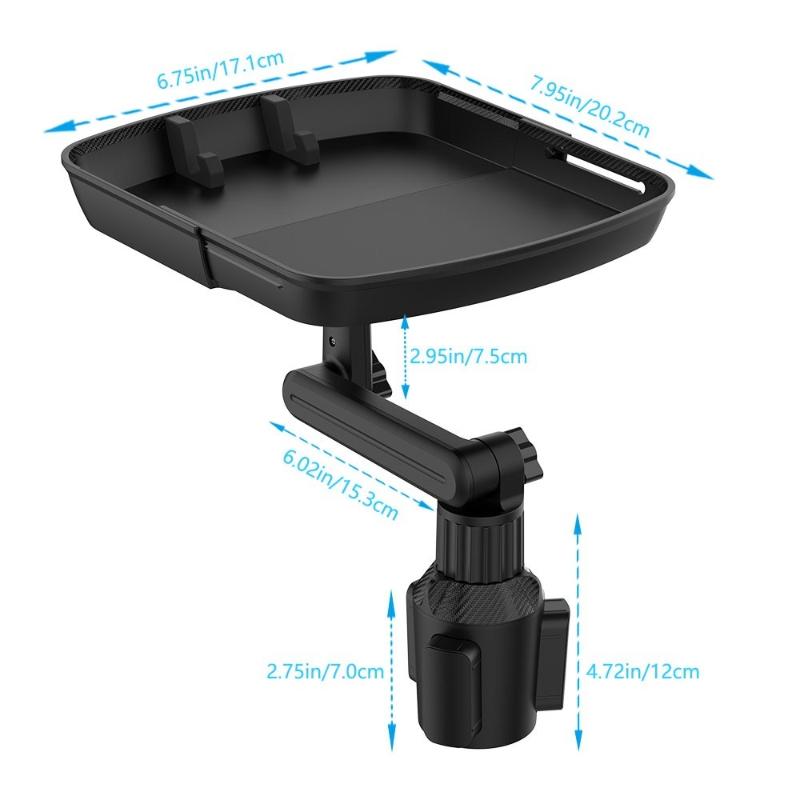 Universal Foldable Car Dining Plate with Cup Holder Phone Bracket Storage Tray Snacks Drinks Mobile Phone Car Food Tray