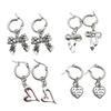 4 Paar Elegante Herzförmige Ohrringe Einzigartige und Modische Schmetterling Creolen Elegantes Ohrschmuck Accessoire für Damen