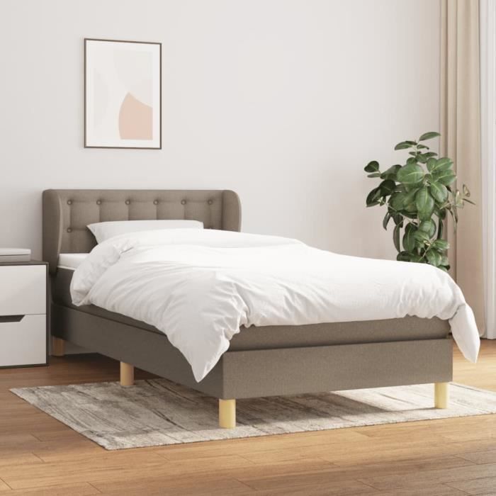 VidaXL Divan Bed with Mattress Taupe 90x190 Cm Fabric 3127089