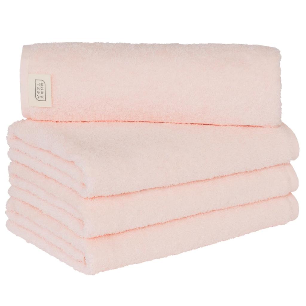 Towel Laboratory Reason for Bath Light Pink Blossom Set of Easy to JapanTechnology [The Lightness] #006 Towels, (Cherry Color), 4, Quick-Drying, Thin,