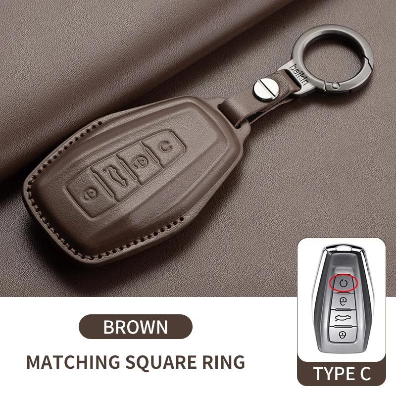 Leather Car Remote Key Case Cover For Geely Emgrand X7 EX7 Coolray 2019 2020 Atlas Boyue NL3 GT GC9 Borui Keyless Key Shell Fob