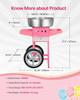 Commercial Cotton Candy Machine with Cart Sugar Floss Maker 1000W Party
