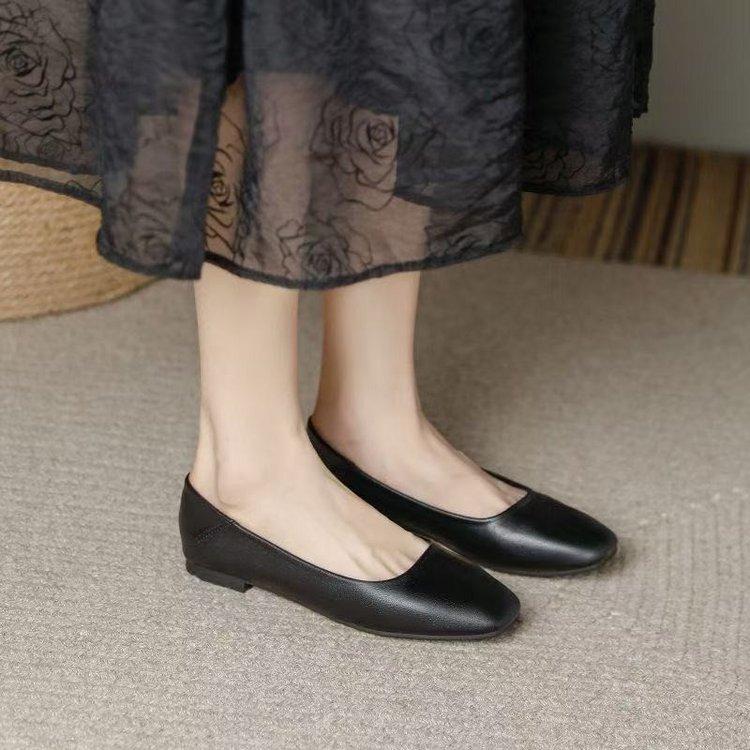Summer new women's single shoes simple low-heeled Mary Jane small leather shoes versatile breathable commuting