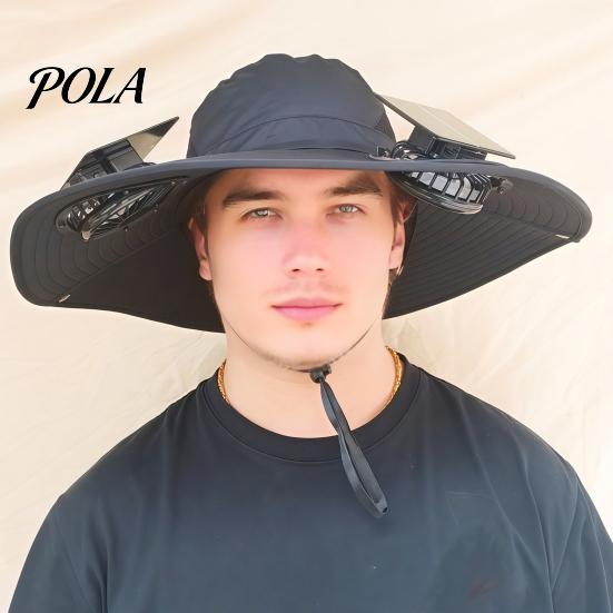 Cooling Fan Sun Hat For All-day Wear Wide-Brimmed Outdoor with Dual-Power Design With Solar Charging USB Hiking Cycling Fishing Panel Hot Summers