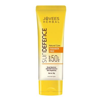Herbal Sun Defence Cream SPF 50 PA+++ Broad Spectrum Lightweight Non Greasy Quick Absorbing Sunscreen For All Skin Types 50g