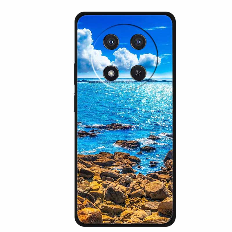 For Honor X9c Case X 9 c Coque Flowers Black Silicone TPU Soft Back Cover For Honor Magic 7 Pro Magic7 5G lite Phone Case Funda
