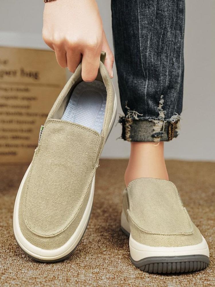 Fashion Male Shoe Canvas Moccasin Sneakers Minimalist Classic Original Breathable Work Non-leather Deals Men's Casual Shoes Fashion 2025