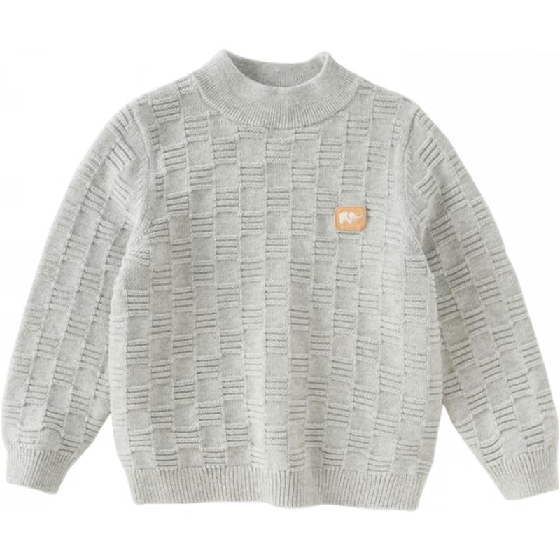 Длинный вязаный свитер с вышивкой для мальчиков DAVE&BELLA 120cm