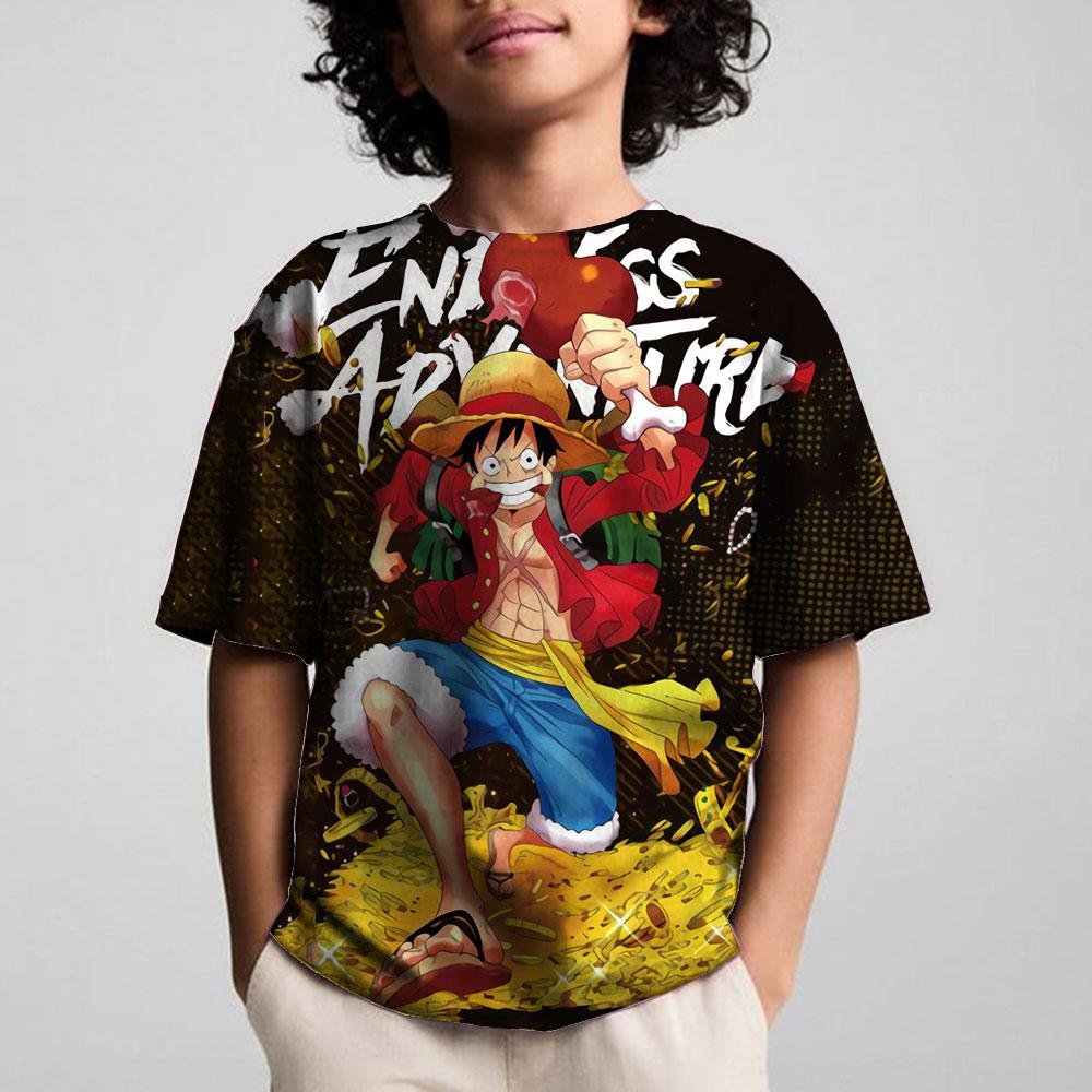 Cool 2025 New One Piece Children's 3D Printed Cartoon T