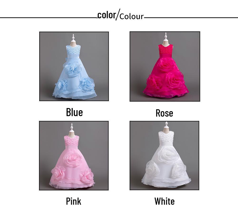Girls' Formal Fashion Tulle Skirt Flower Girl Dress for Weddings and Piano Performances - Available Now
