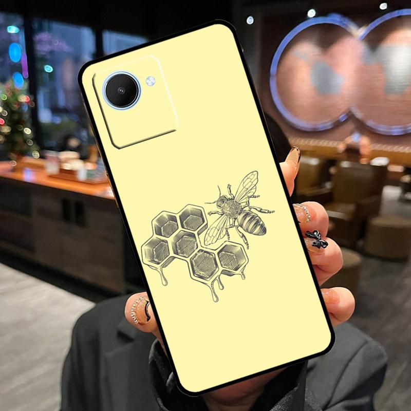 Bee Art Print Cute Cartoon Floral Case For Realme 14 Pro Plus 13 12 11 15 GT6 GT7 Pro C55 C51 C35 C53 C61 C65 C67 C63 C71 C75