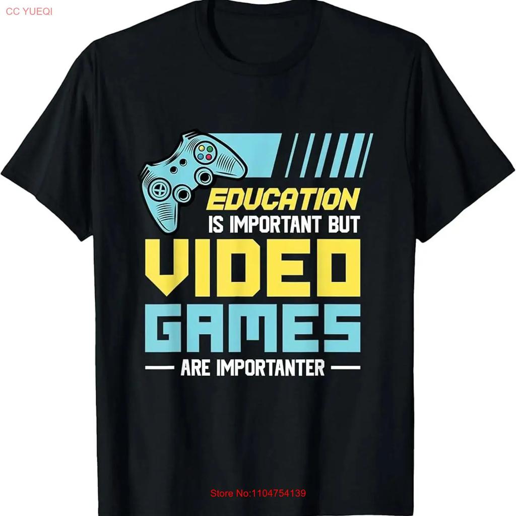 Education Is Important But Video Games Are Importanter T Shirt vintage Washed Versatile designer clothes Comfortable Casual