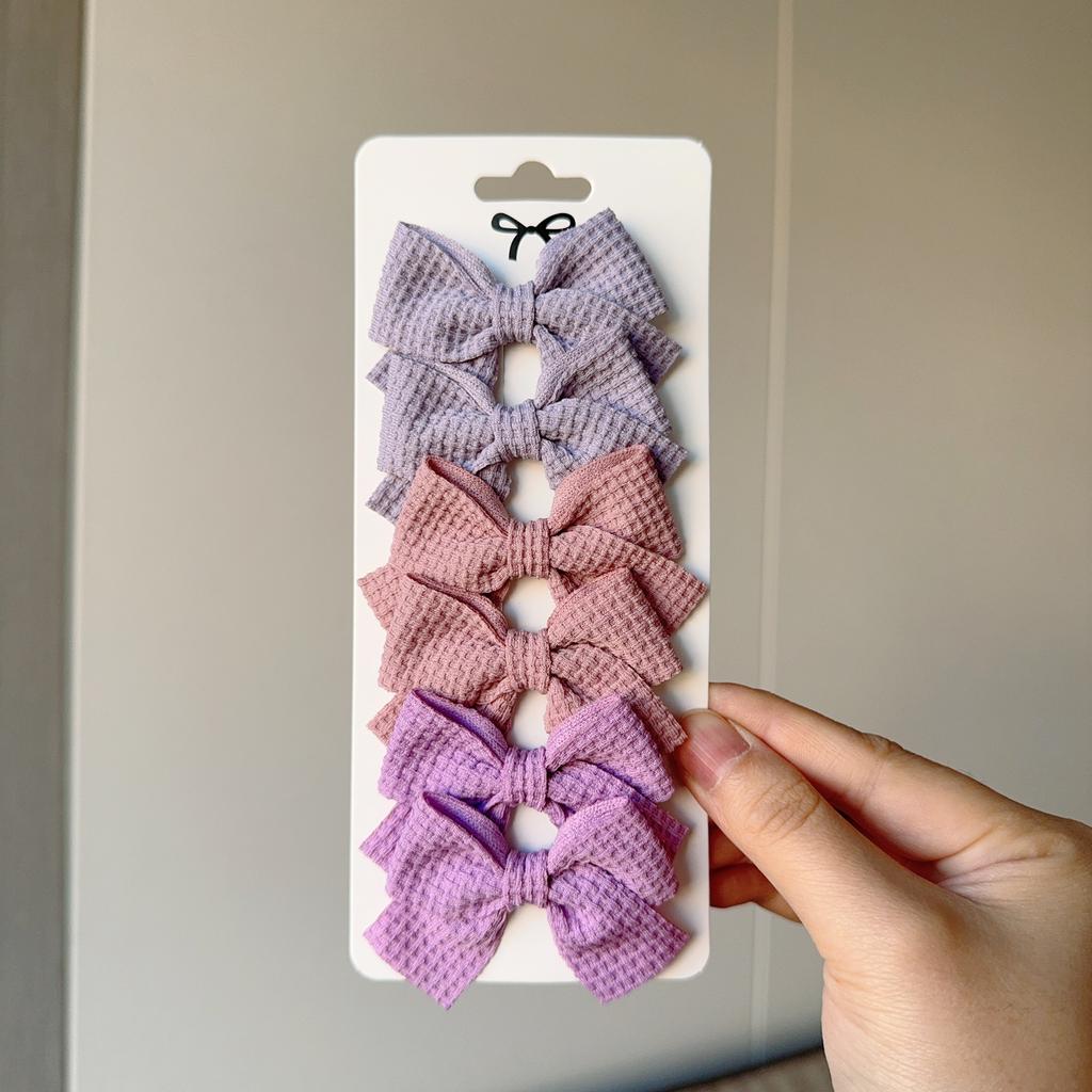 6Pcs/lot Solid Color Ribbon Baby Bows Hair Clips for Baby Girls Handmade Bowknot Hairpin MiNi Barrettes Kids Hair Accessories