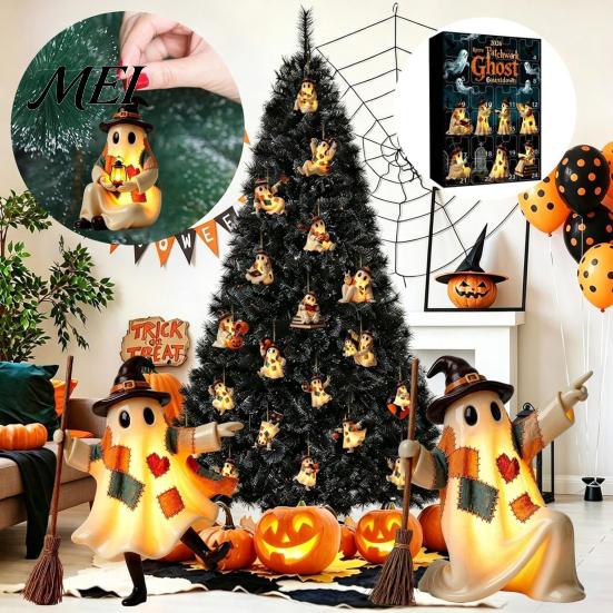 Halloween Gifts for Teens Advent Calendar 2026, 24 Day Countdown Box with Spooky Party Favors Ghost Mini Figures, Collectible Toy Set Kids Tabletop