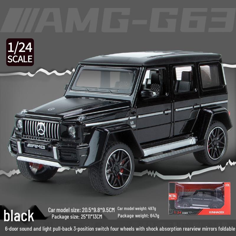 1:24 G63 Alloy Off-Road Toy Car, Six-Doors Open, Light & Sound, Pull-Back Action for Kids