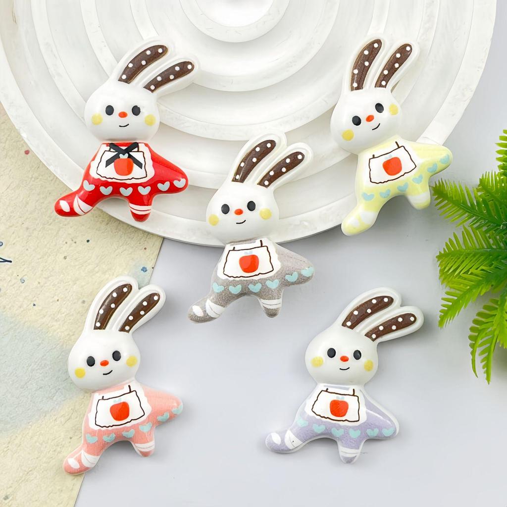 Cartoon Dancing Bunny Resin Accessories: Hair Clip, Keychain, Phone Case, Magnet, Shoe Buckle Ornaments