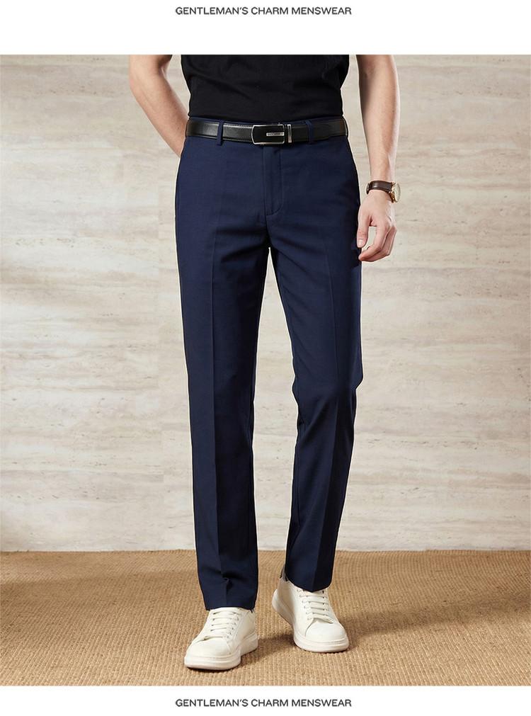 Cool Bamboo Fiber & High Elasticity No-Iron Spring/Summer Business Casual Pants