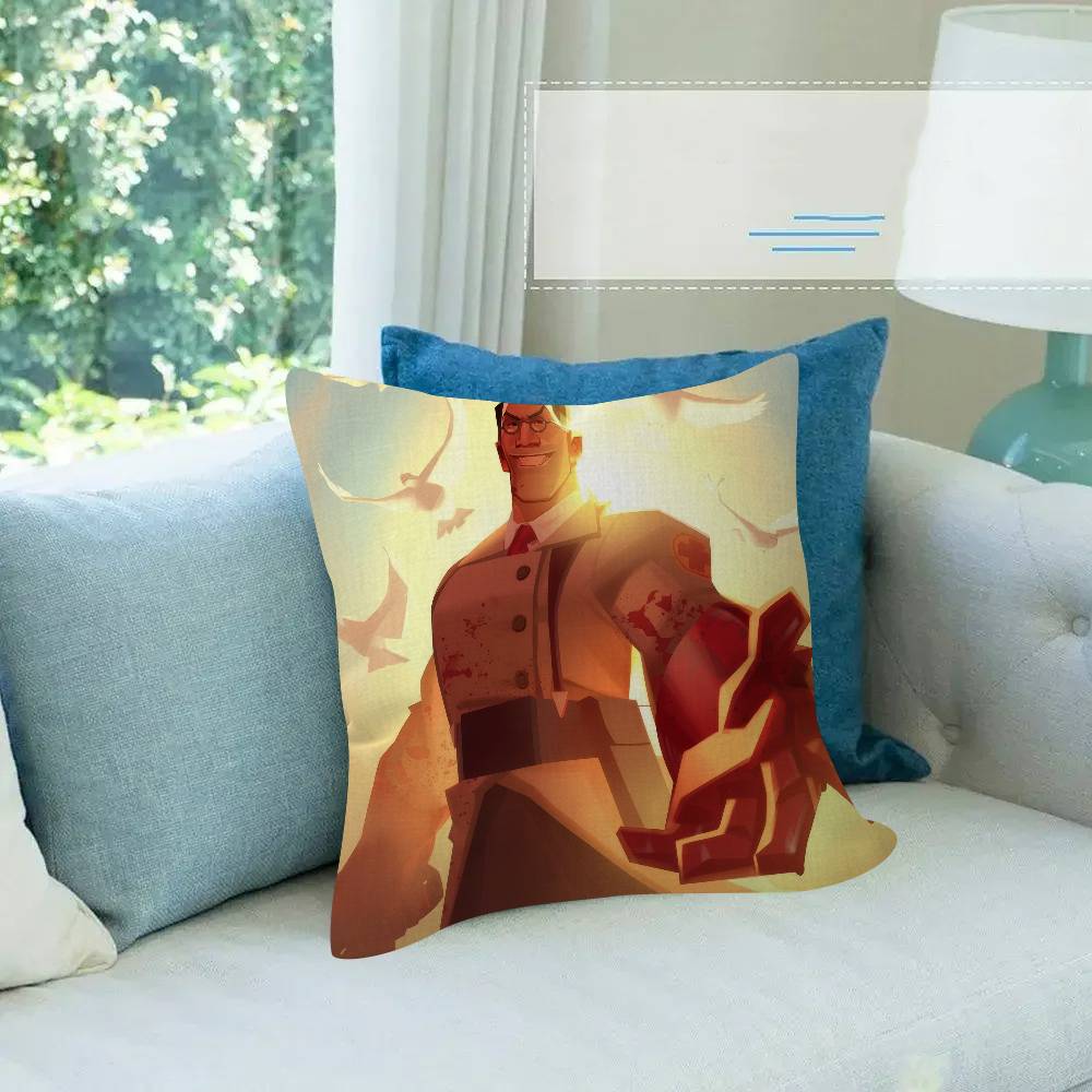 Game Hot TTeam FFortress  TF    Pillow Gift Home Office Decoration Bedroom Sofa Car Cushion Cover case x