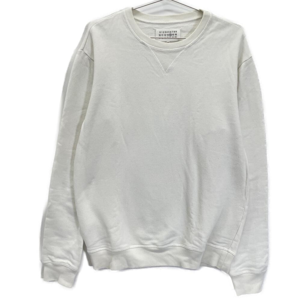 Maison Margiela S50GU0026 White Elbow Patch Sweatshirt tops 44 whiteUsed