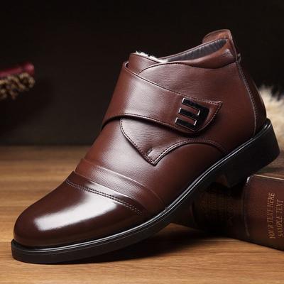 Martin Stiefel Winter High-Top Stiefel Herren Lederschuhe Leder Schneestiefel Samt Trendige Lederstiefel Thermische Baumwollschuhe Herren