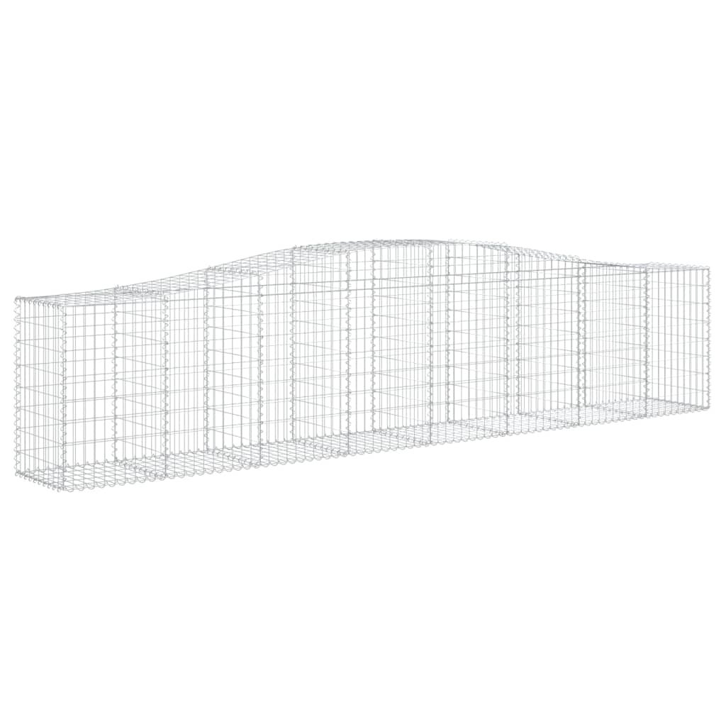 Vidaxl Łukowaty Kosz Gabionowy, 400X50X80/100 Cm, Galwanizowane Żelazo