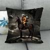 Wild Horses Galloping On The Grassland Digital Printing Short Plush Pillow Covers For Car Sofa Office Cushion Cover Home Goods