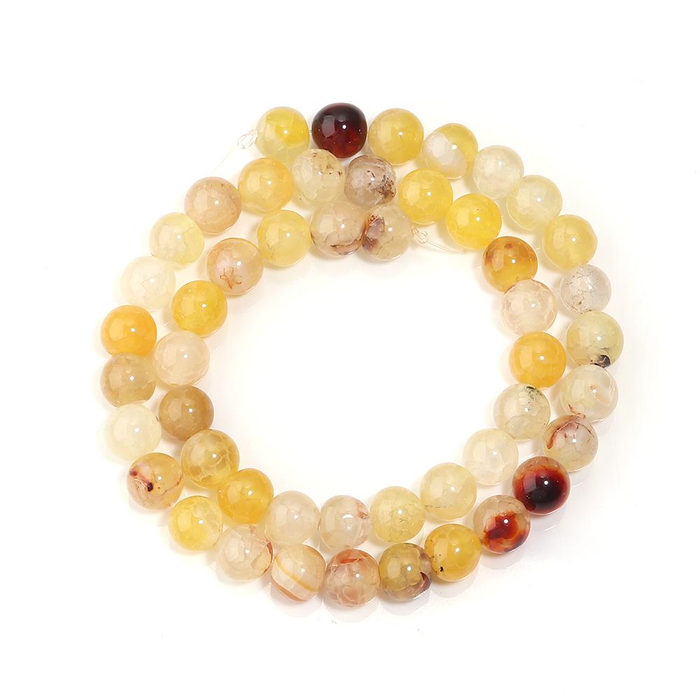 6 8 10mm Natural Stone Yellow Dragon Agate Beads Round Loose Spacer Beads For DIY Jewelry Making Necklace Bracelet Accessories