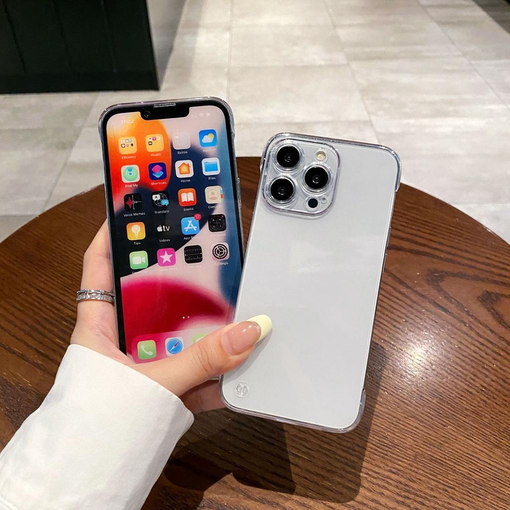 Frameless, suitable for Apple 11PROMAX fine hole transparent mobile phone case iphone11/11 simple PC protective case