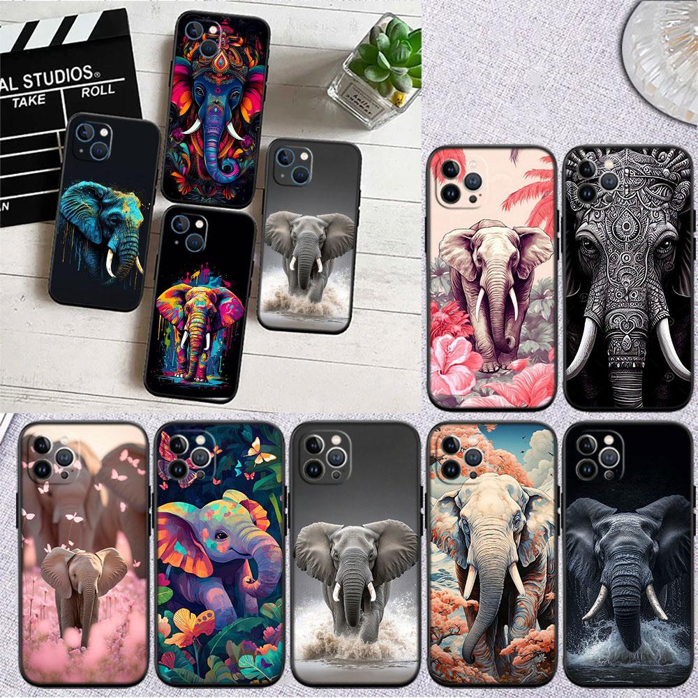 CJ5 Animal Elephant Soft Shell Phone Case for iPhone SE X XS XR 11 16E 17 Pro Max Air 8 7 6 6s Plus