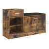 VidaXL Shoe Bench Smoked Oak 94.5x31x57 Cm Chipboard