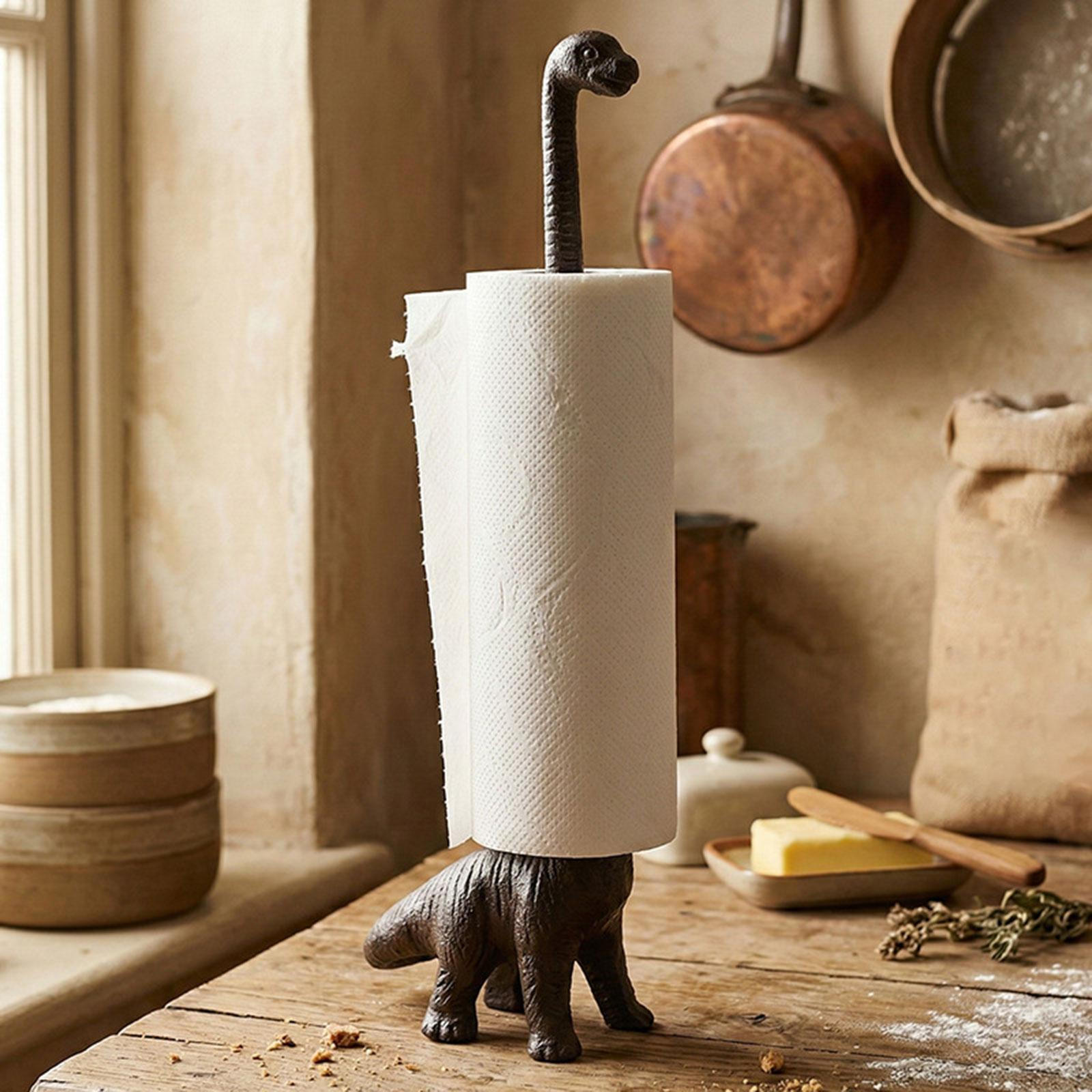 Dinosaur Figurine Paper Towel Holder Toilet Decor Craft Sculpture Freestanding for