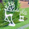 Yousheng Christmas Reindeer Statue Minimalist Artistic Deer Figurine Metal Animal Sculpture Home Office Desktop Decoration Ornament