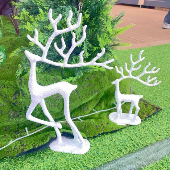 Yousheng Christmas Reindeer Statue Minimalist Artistic Deer Figurine Metal Animal Sculpture Home Office Desktop Decoration Ornament