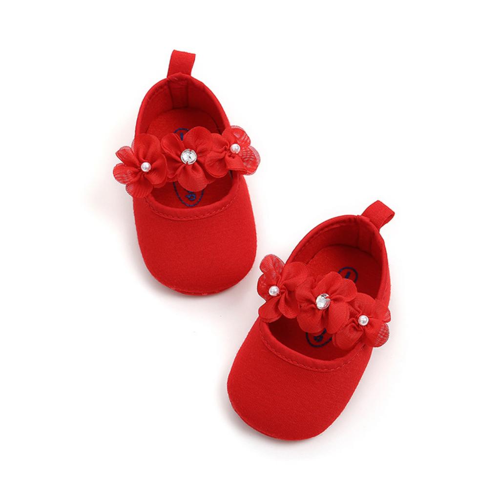 MYGGPP Kleine Blumen-Kleinkindschuhe mit weichen Sohlen, Babyschuhe, Schuhe mit weichen Sohlen, Prinzessinnenschuhe