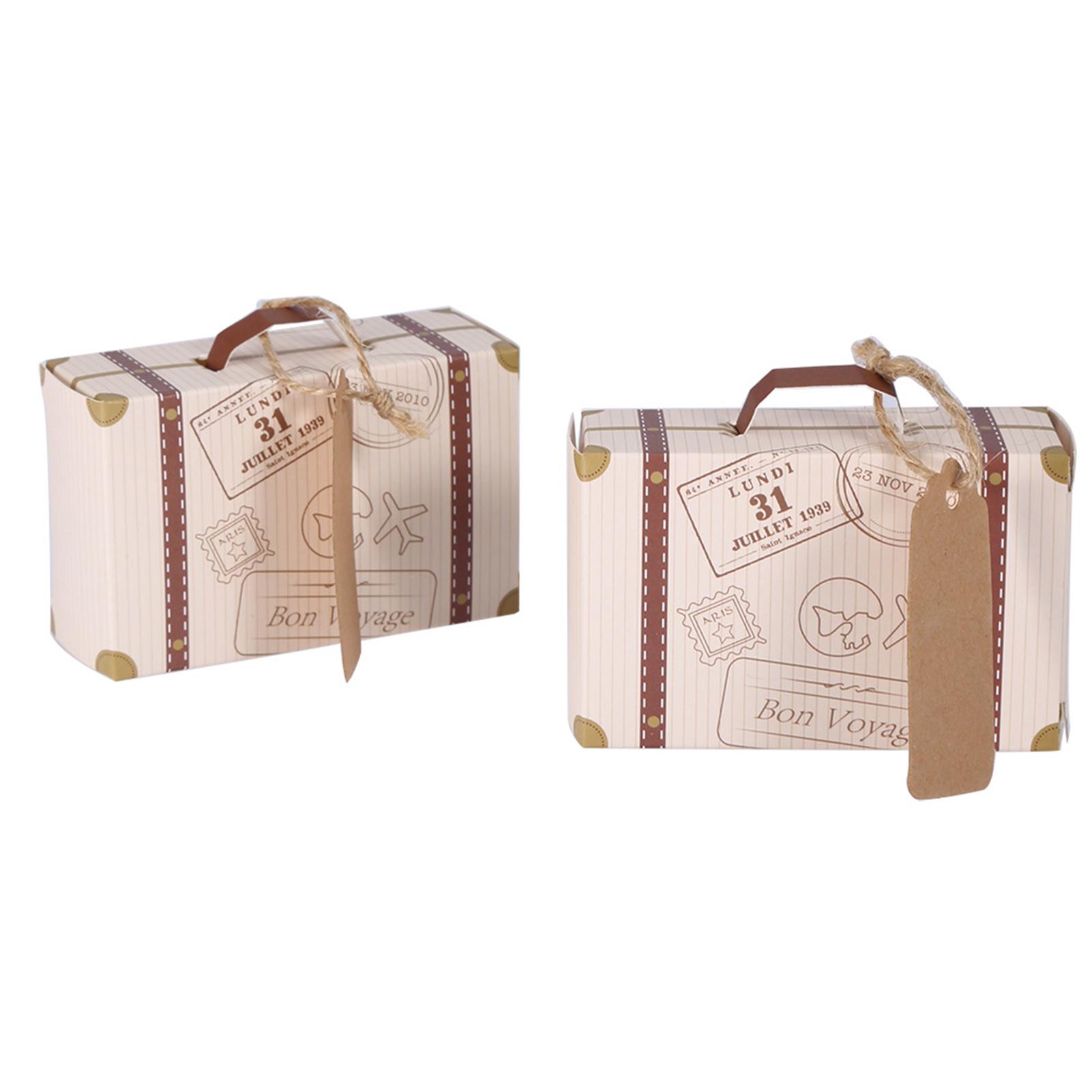 

50pcs Set Novel Mini Suitcase Elegant Portable Cardboard Candy Gift Box Wedding Party Birthday