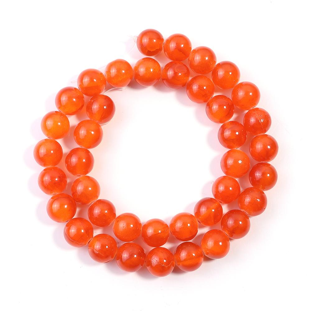 1 Strand 4 6 8 10 12mm Natural Stone Beads Orange Jade Round Loose Gemstone Beads For Jewelry Making DIY Bracelets Accessories