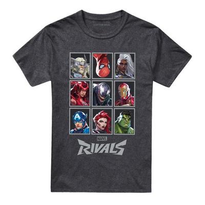 Camiseta Mescla com Grade de Personagens Marvel Rivals Unissex Adulto