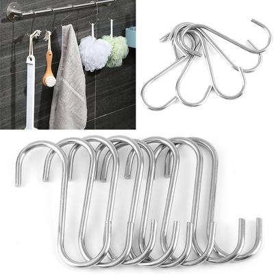 5/pcs Useful Stainless Steel S Shaped Hooks Kitchen Hanging Hanger Storage Holders Organizer Household Bathroom Essential Hooks