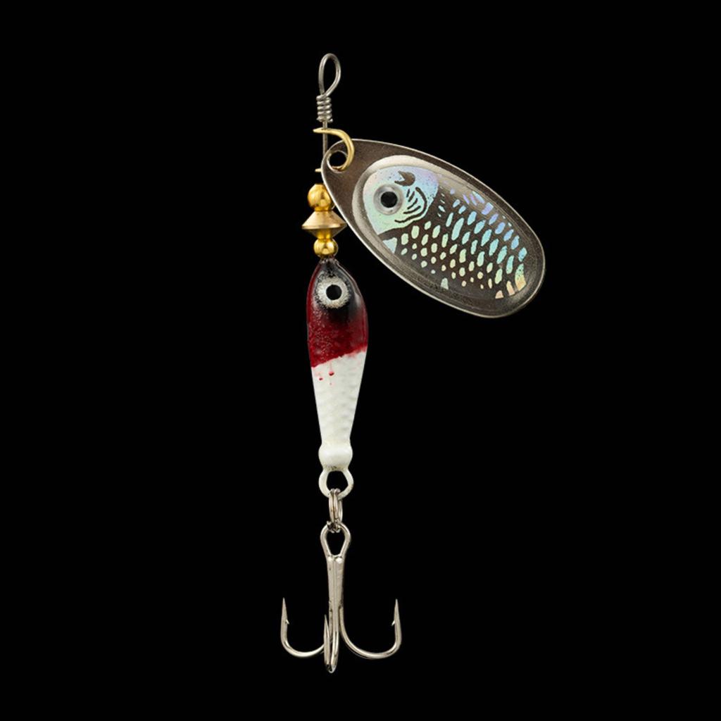 9g 7cm Fishing Lure Spinnerbait Metal Fishing Spoon Bait with Rotating Blade and Treble Hook for Freshwater Fishing Tackle