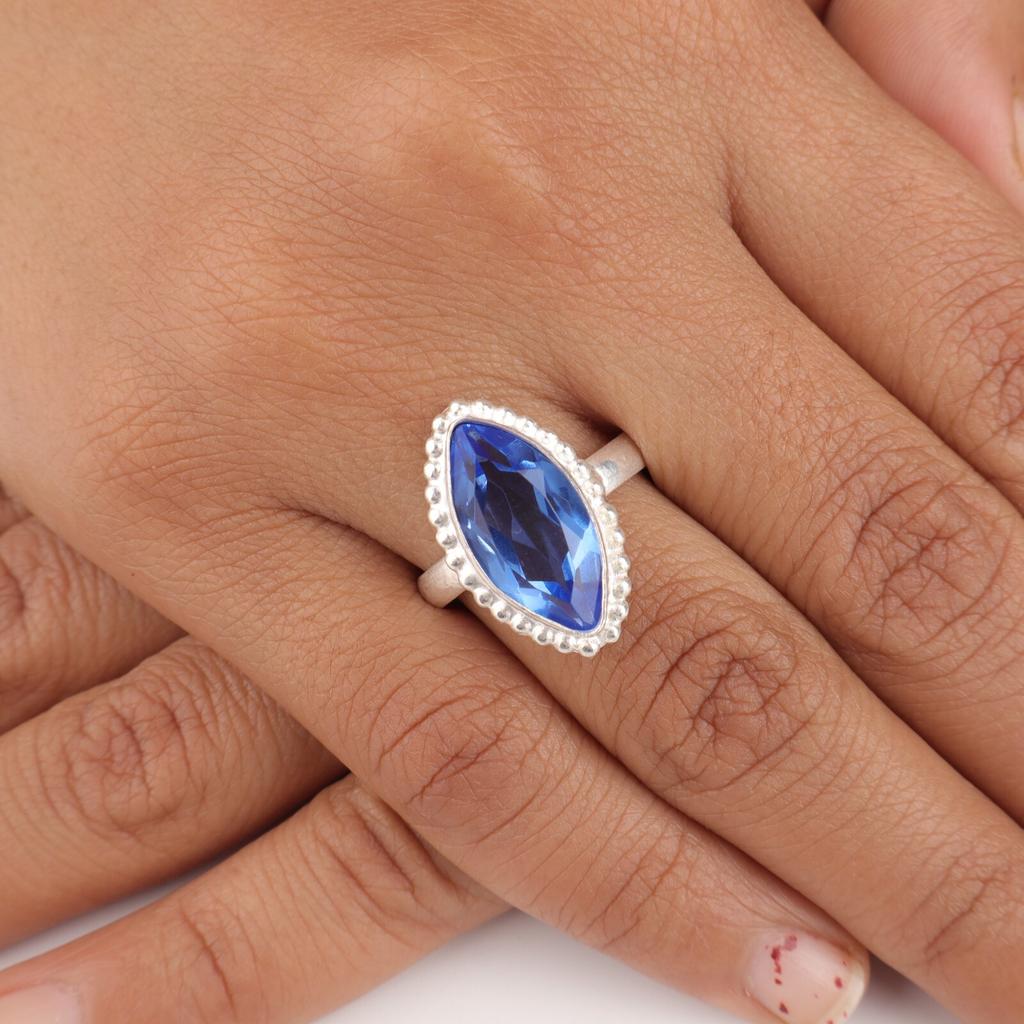 Natural Tanzanite Gemstone 925Sterling Silver Jewelry Handmade Ring Gift For Her RR-25-9