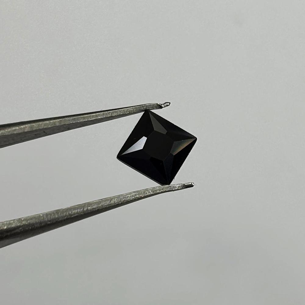 Natural Black Sapphire Square Cut Certified 5x5 Mm 5.40 Ct Gemstone Free Gift