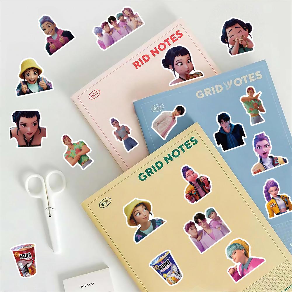 104PCS Funny Kpop Demon Hunters Anime Stickers DIY Motorcycle Bicycles Suitcases Water Bottles Kids Waterproof Sticker Toy