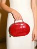 Dior Red Glossy Cosmetic Bag with Handle, Portable Travel Makeup Organizer