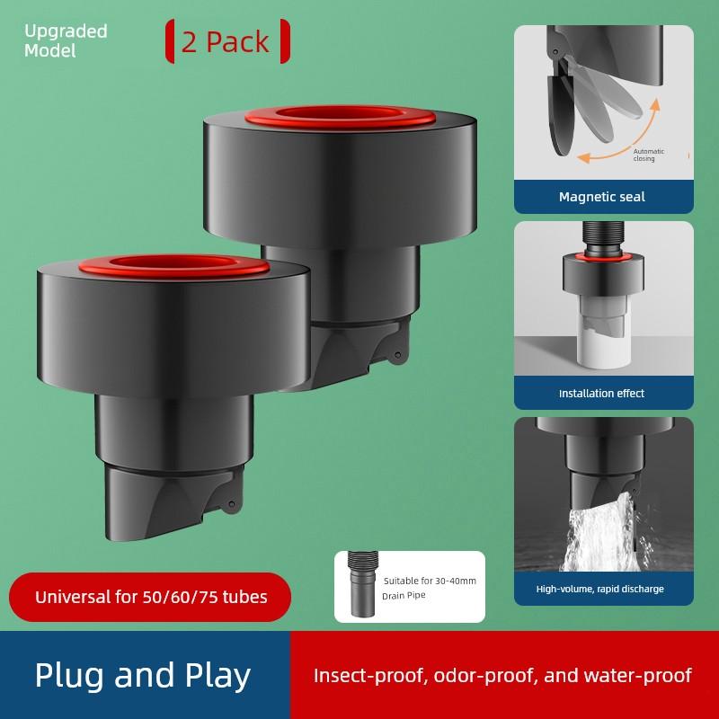 Anti-Odor Device for Kitchen and Bathroom, Anti-Odor Sealing Plug and Cover for Sink Drain Pipe